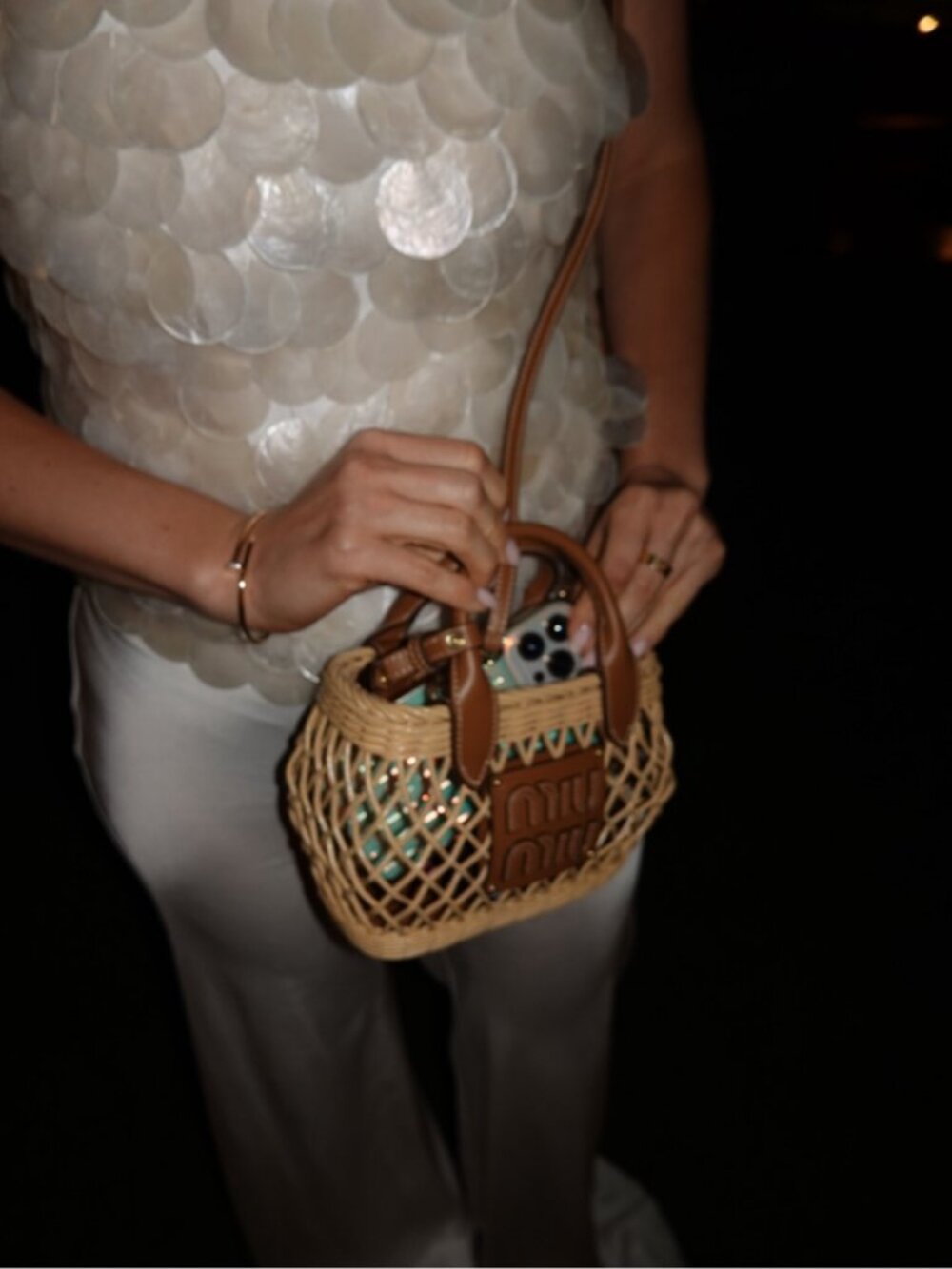 Miu Miu Woven Basket Bag